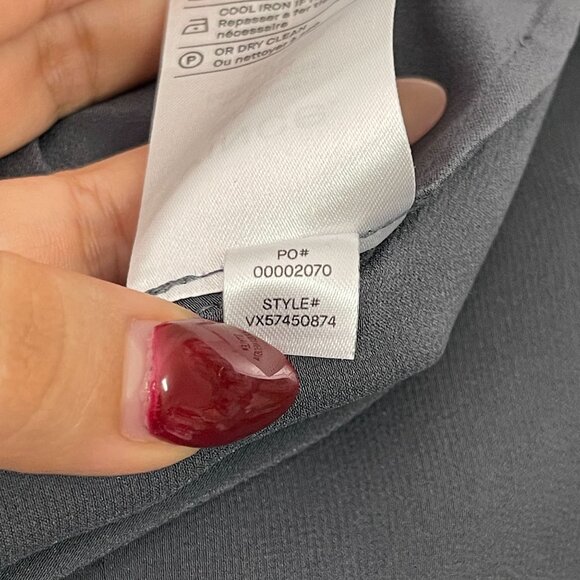 NWT Vince Women's Charcoal Gray 100% Silk V-Neck Long Sleeve Dress Size Medium - Picture 7 of 9